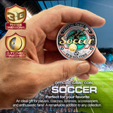 Sports Soccer Official Game Challenge Coin Double Tin Set and Bonus Polishing Cloth