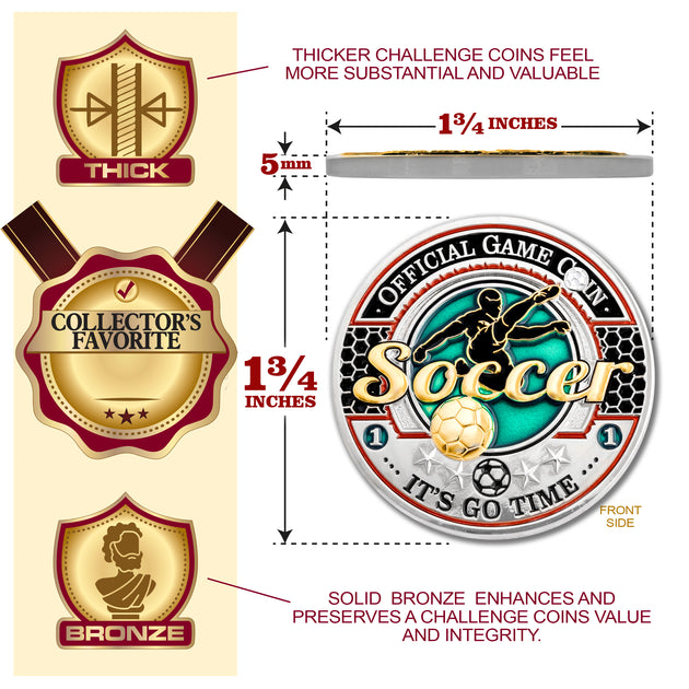 Sports Soccer Official Game Challenge Coin