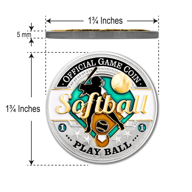 Sports Softball Official Game Challenge Coin