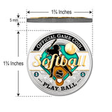 Sports Softball Official Game Challenge Coin Double Tin Set and Bonus Polishing Cloth