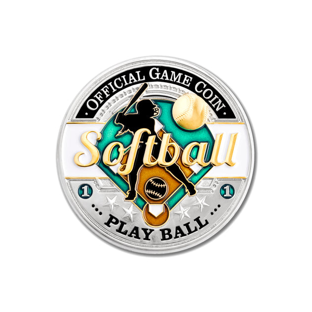 Sports Softball Official Game Challenge Coin