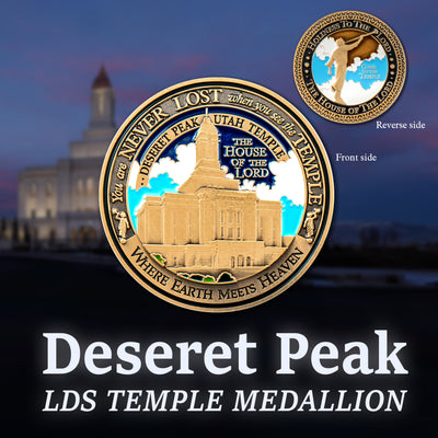 LDS Deseret Peak Temple Medallion - You Are Never Lost When You See the Temple Solid Bronze Collectible