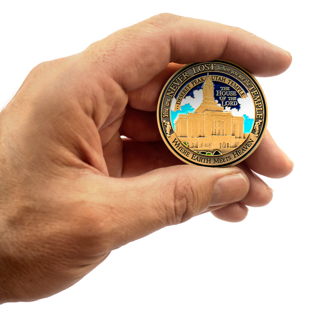 LDS Deseret Peak Temple Medallion - You Are Never Lost When You See the Temple Solid Bronze Collectible