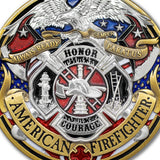 American Firefighter FIRST IN LAST OUT Challenge Coin