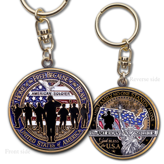 American Soldier / Armed Forces Key Chain | Armor Coin