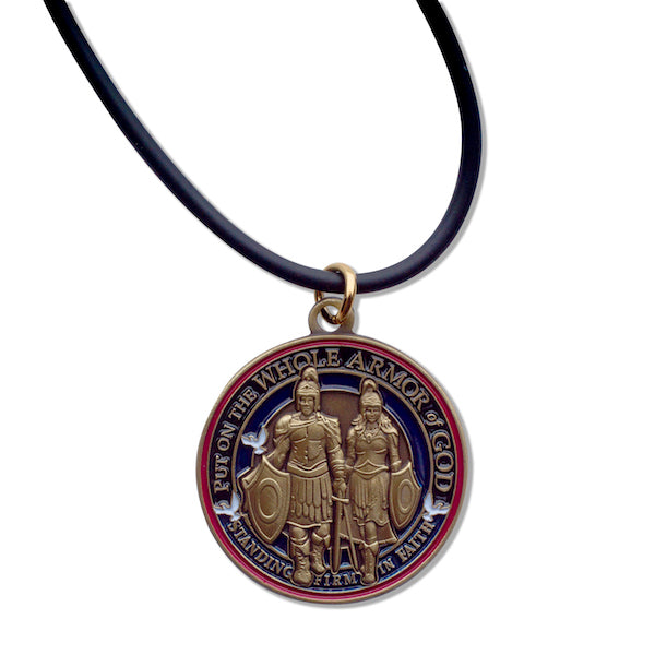 Armor of God Bronze with cord necklace