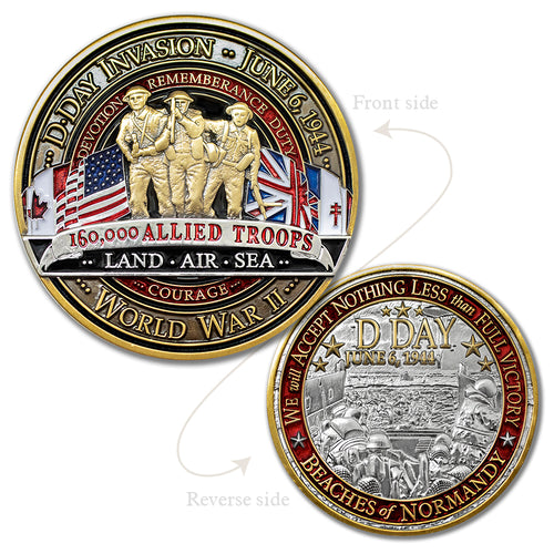 World War II D-DAY NORMANDY Landing Challenge Coin