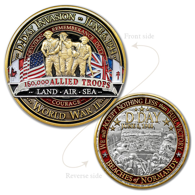 World War II D-DAY NORMANDY Landing Challenge Coin | Armor Coin