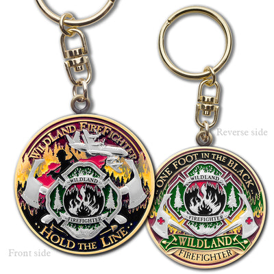 Wildland Fire Fighter Key Chain · FireFighter Hold the Line Keytag