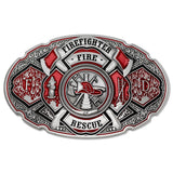 Firefighter Maltese Cross Oval Belt Buckle