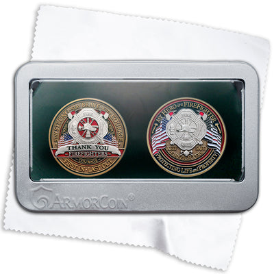 Firefighter Double Coin Gift Box Set