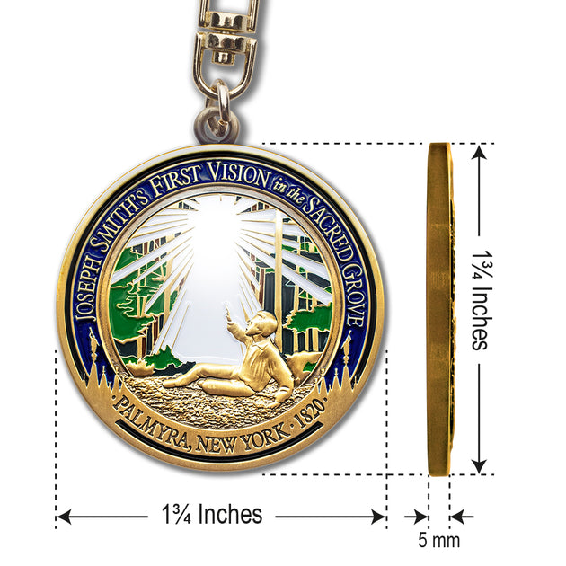 Joseph Smith First Vision Key Chain Medallion - Sacred Grove