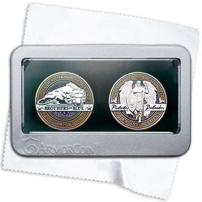 Police Saint Michael Challenge Coin Gift Box Set