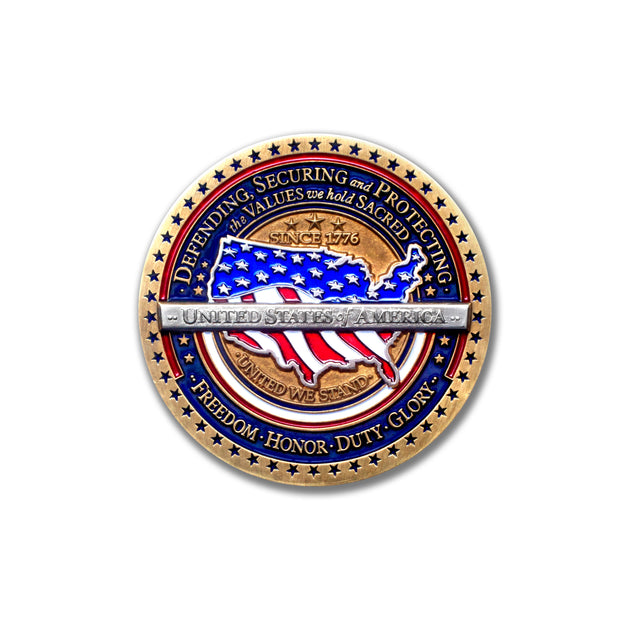 Military USA Flag Challenge Coin