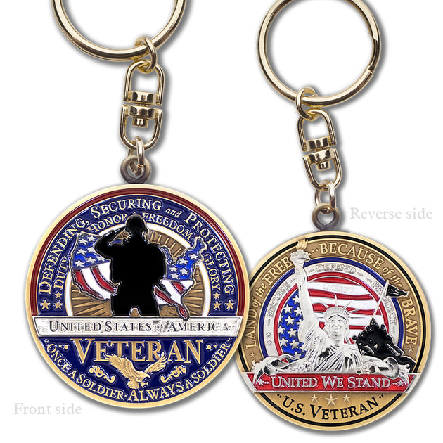 U.S. Army Strong Keychain Key Ring Military USA Medal Emblem Insignia -  Survival General