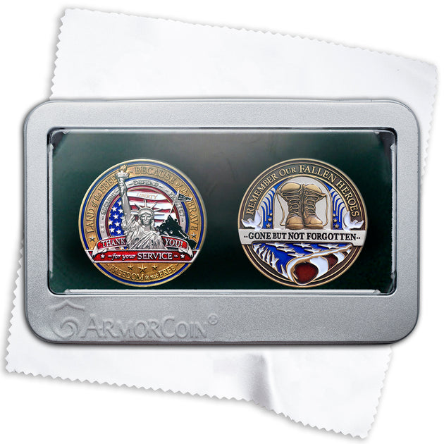Millitary and Fallen Soldier Challenge Coin Gift set