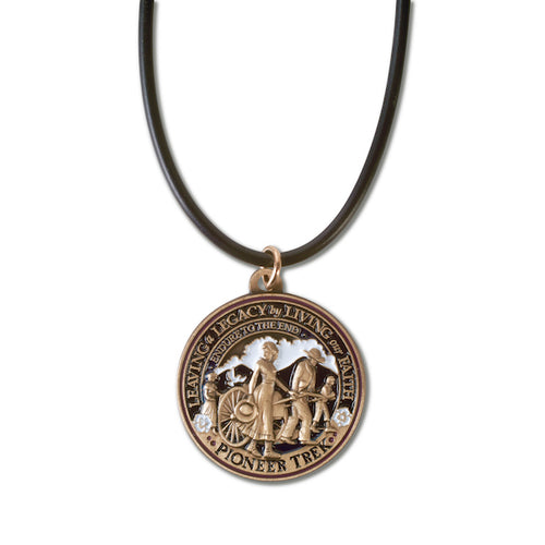 Pioneer Trek round necklace pendant with black cord