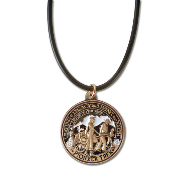 Pioneer Trek round necklace pendant with black cord