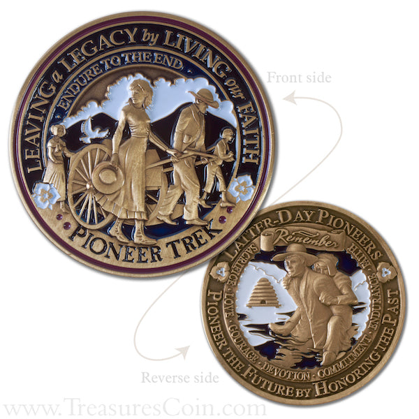 Pioneer Trek front and back side of coin