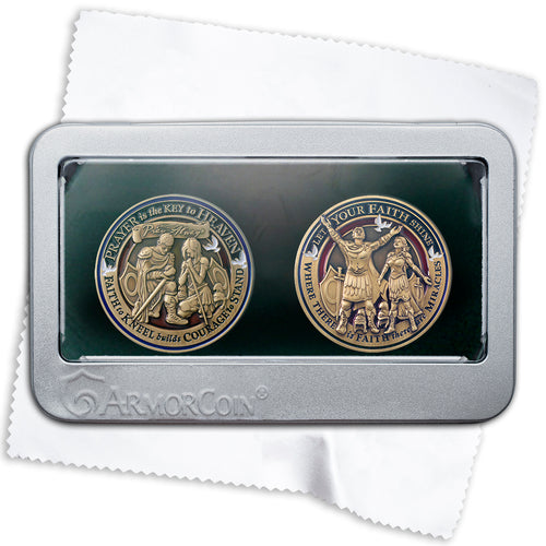 Prayer Coin and Faith Coin double coin set