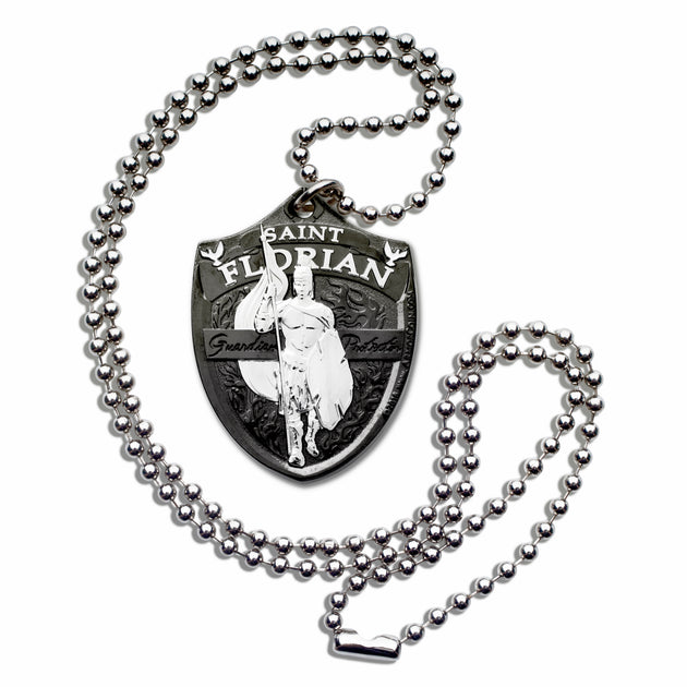 Saint Florian Military Style Dogtag Necklace