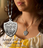 Armor of God pendant worn by a woman