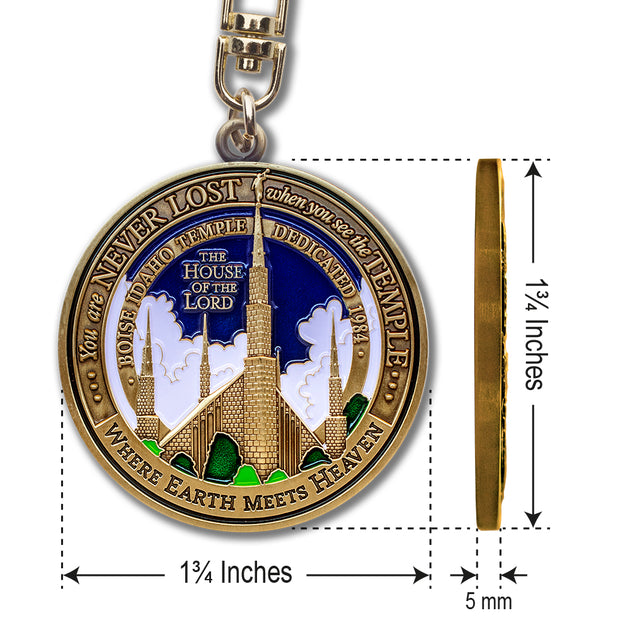 Boise Idaho LDS Temple Medallion Gift Key Chain