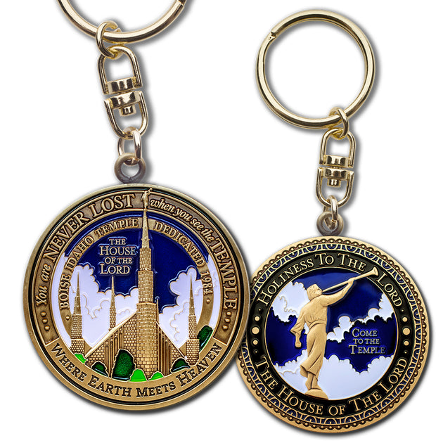 Boise Idaho LDS Temple Medallion Gift Key Chain