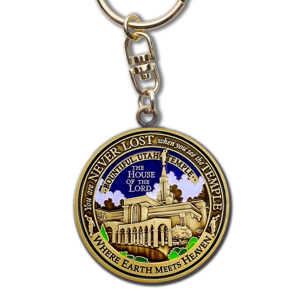 Temple Bountiful Utah LDS Medallion Gift Key Chain