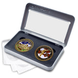 Temple Bountiful Utah LDS Medallions in Deluxe Display Tin Box - 2 coin set with bonus polishing cloth