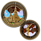 Temple Layton Utah LDS Medallions in Deluxe Display Tin Box - 2 coin set with bonus polishing cloth