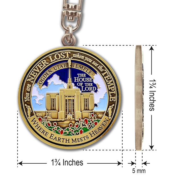 Temple Ogden Utah LDS Medallion Gift Key Chain