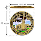 Temple Red Cliffs Utah LDS Medallions in Deluxe Display Tin Box - 2 coin set with bonus polishing cloth