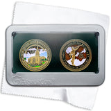 Temple Red Cliffs Utah LDS Medallions in Deluxe Display Tin Box - 2 coin set with bonus polishing cloth