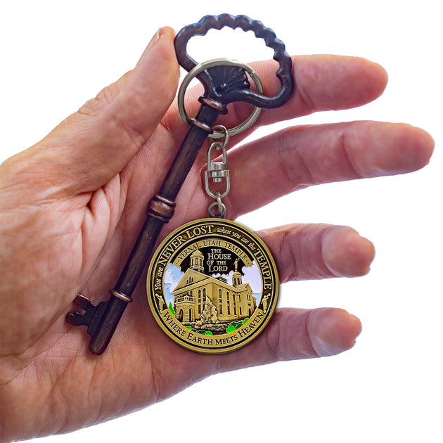 Temple Vernal Utah LDS Medallion Gift Key Chain