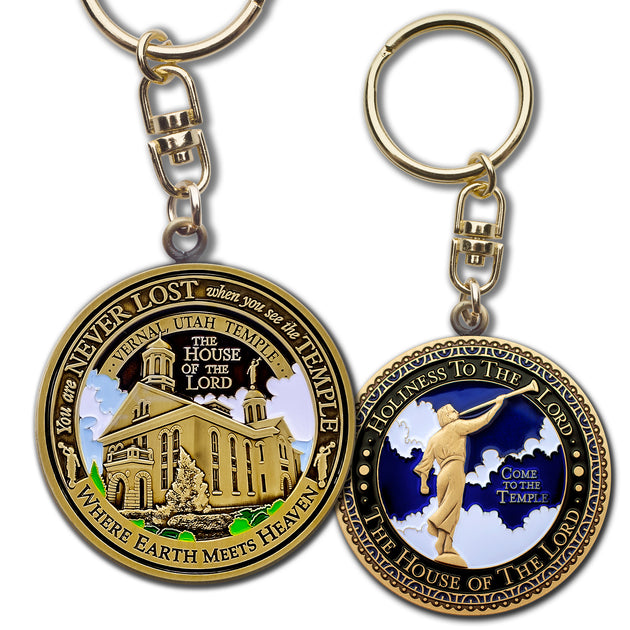 Temple Vernal Utah LDS Medallion Gift Key Chain