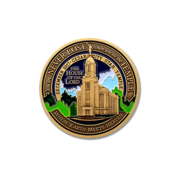 LDS Cedar City Temple Challenge Coin