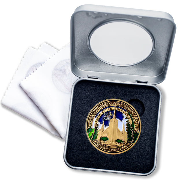 Portland LDS Temple Medallion tin gift box