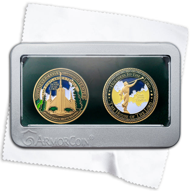 Portland Oregon LDS Temple double Medallion gift set
