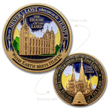 Temple Salt Lake LDS AND Idaho Falls LDS Medallions in Deluxe Display Tin Box - 2 coin set with bonus polishing cloth