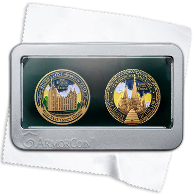 Salt Lake City Temple double gift Medallion set
