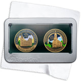 Salt Lake Temple and Cedar City Temple two Medallion set