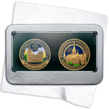 Salt Lake Temple and Provo City Temple two Medallion gift set