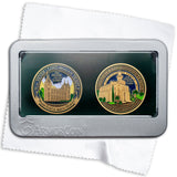 Salt Lake and Saint George Temples double medallion gift set